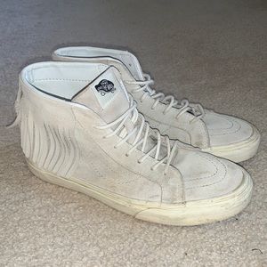 Grey Fringe High Top Vans